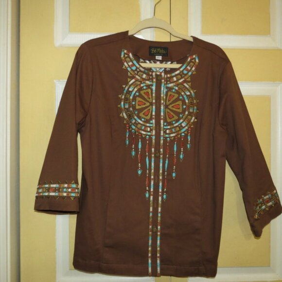 Bob Mackie Wearable Art Southwest Style Jacket with Pockets - Picture 4 of 5